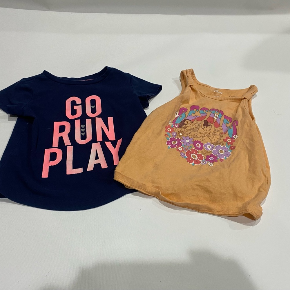 Disney Kids Tee with the princesses - carters go run play short sleeve 3T